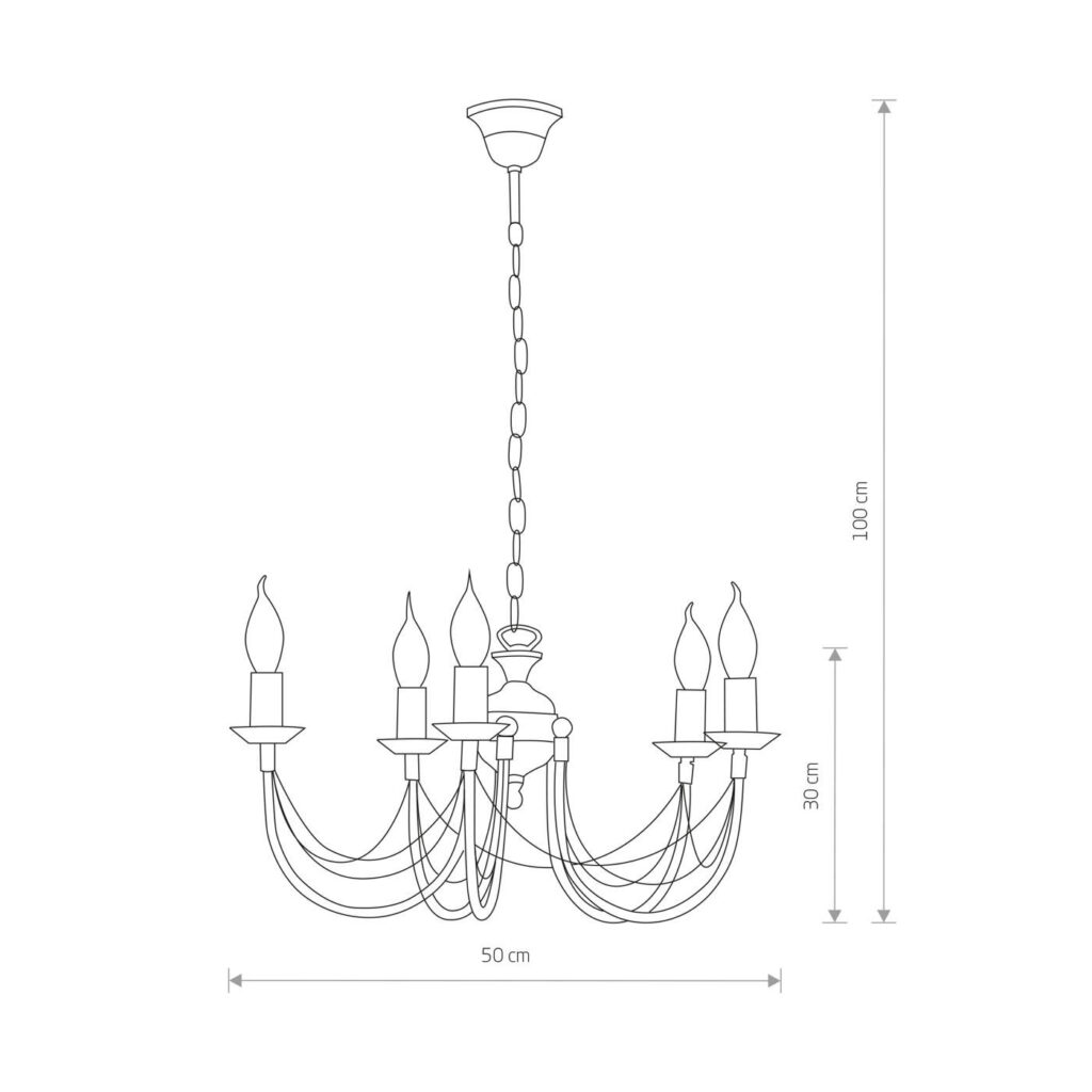 Żyrandol świeczki ARES V zwis 205